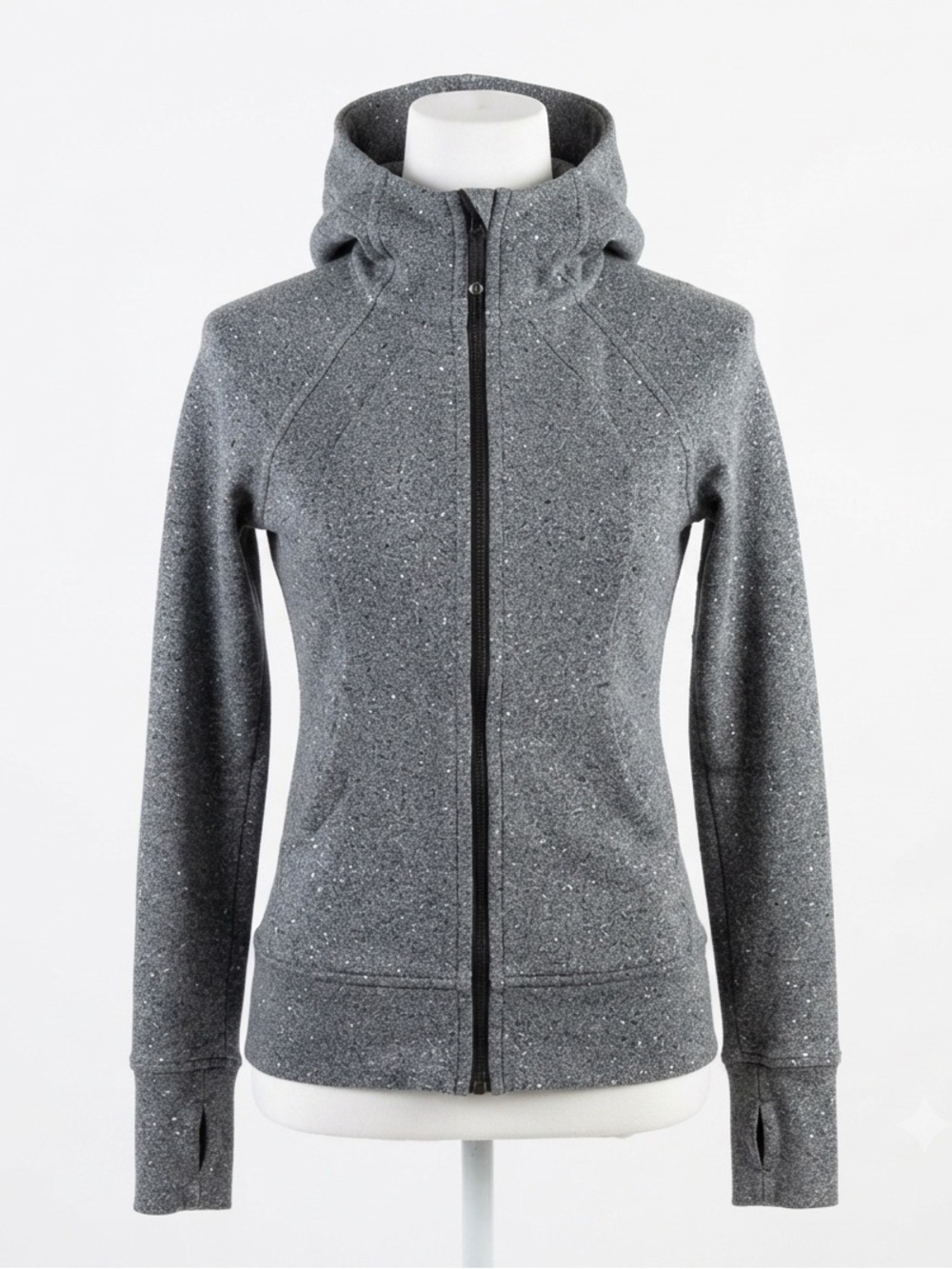 Lululemon Scuba Hoodie Cotton Fleece Luminesce Splatter White Black Size 4